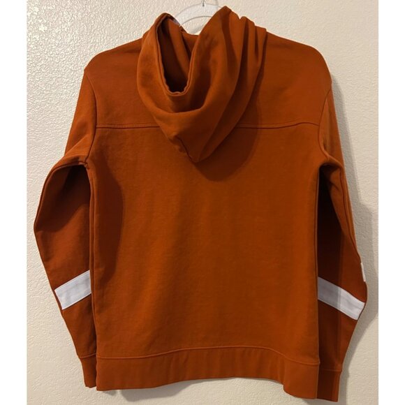 Kenneth Cole Rust Orange Hoodie Sweatshirt w/ White Stripes & Front Pocket Small - Picture 2 of 7